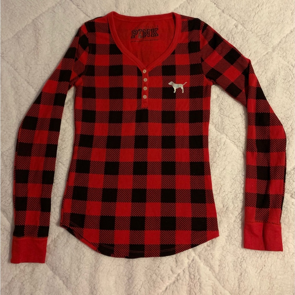 Victoria’s Secret PINK Buffalo Plaid Long Sleeve Shirt